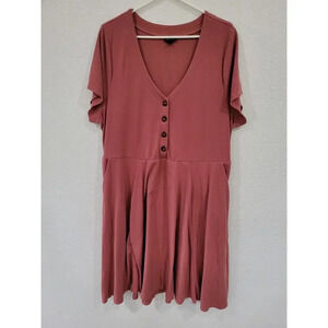 Elegant Pink Button-Front Dress